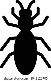 insect vector glyph flat icon