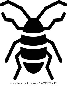 insect vector glyph flat icon
