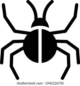 insect vector glyph flat icon
