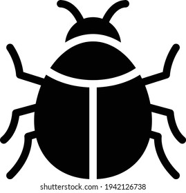 insect vector glyph flat icon