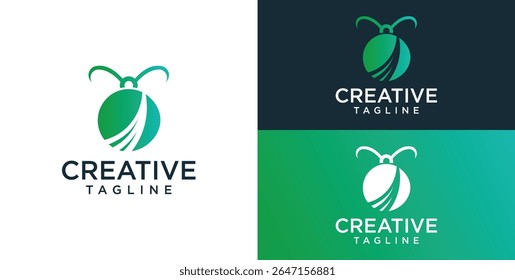 Insect vector logo with colorful technology concept