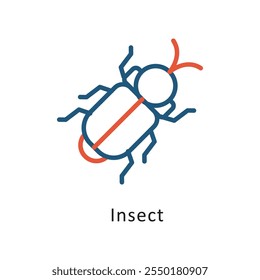 Insect Vector Two Color Outline IconIcon. Eps 10 file