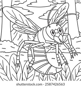 Insect Wasp Animal Coloring Page for Kids