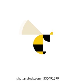 insect wasp illustration of a logos in the style modern design painted in minimalism