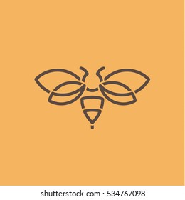 insect wasp illustration of a logos in the style modern design painted in minimalism art