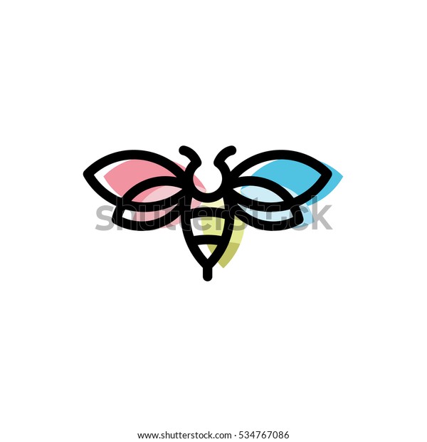 ミニマリズムアートで描かれた現代的なデザインのロゴの昆虫のスズキのイラスト のベクター画像素材 ロイヤリティフリー 534767086