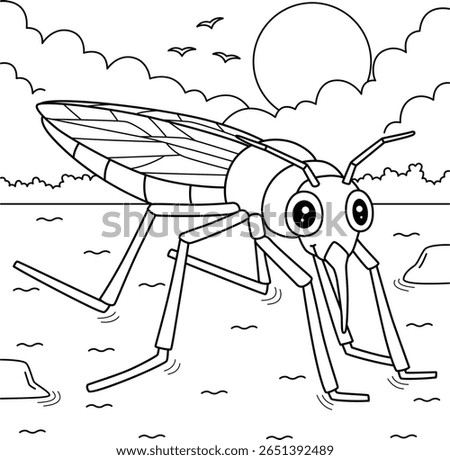 Insect Water Strider Animal Coloring Page for Kids