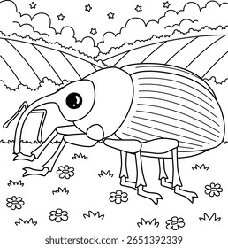 Página de coloração animal de inseto malvado para crianças 