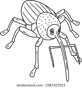 Insect Weevil Animal Isolated Coloring Page 