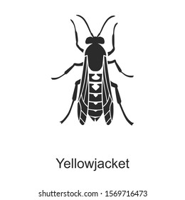 Insect yellowjacket vector icon.Black vector logo isolated on white background insect yellowjacket.