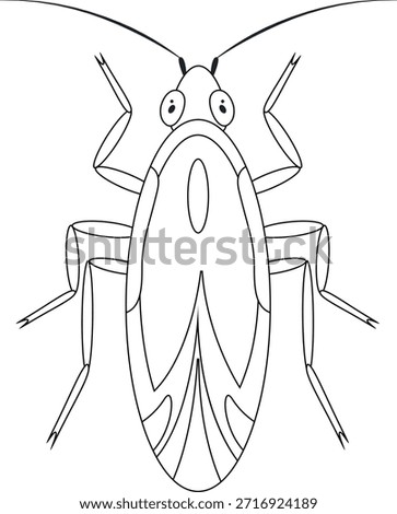 insecta bug Silhouette Insect Bed Bug Animal Isolated Coloring Page
