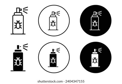 Insecticide icon. agriculture mosquito killing spryer bottle. pesticide beetle bug kill repellent symbol set. fly insect herbicide spider pest disinfection vector sign. anti insecticide protection set