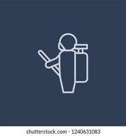 Insecticide icon. Insecticide linear design concept from Agriculture, Farming and Gardening collection. Simple element vector illustration on dark blue background.