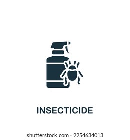 Icono de insecticida. Signo monocromo simple de la colección agrícola. Icono de insecticida para logotipo, plantillas, diseño web e infografías.