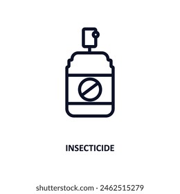 insecticide icon. Thin line insecticide icon from agriculture and farm collection. Outline vector isolated on white background. Editable insecticide symbol can be used web and mobile