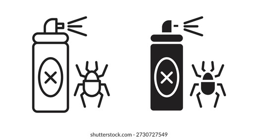 Insecticide icons for design. Easily editable stroke. Modern flat design.
