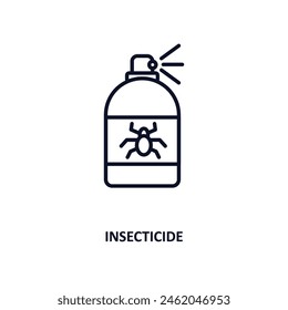 insecticide outline icon. Thin line icon from agriculture farming and gardening collection. Editable vector isolated on white background