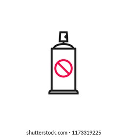 Insecticide spray can simple icon. Clipart image isolated on white background