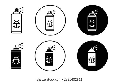 Conjunto de ilustraciones vectoriales insecticidas. Icono para desinfectar el spray. aerosoles de control de plaguicidas para diseños de interfaz de usuario. Adecuado para aplicaciones y sitios web.