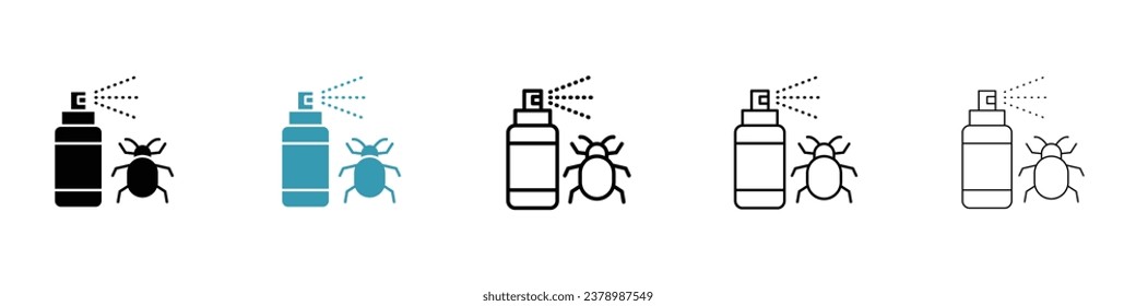 Insecticide vector thin line icon set. disinfection spray vector symbol. pesticide control aerosol sign. bug pest spray vector thin line icon for web ui designs