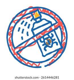 insecticides free doodle icon sketch vector. insecticides free sign. isolated symbol illustration
