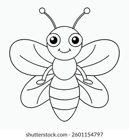 Insects and bugs coloring pages on a white background.