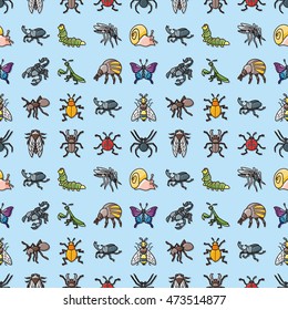 Insects and bugs icons set,eps10