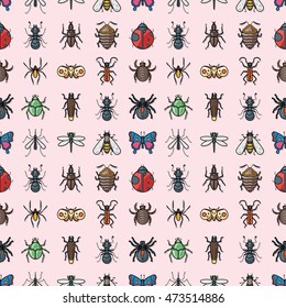 Insects and bugs icons set,eps10