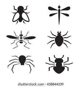 Insects and bugs symbols. Vector icons for digital and print projects.