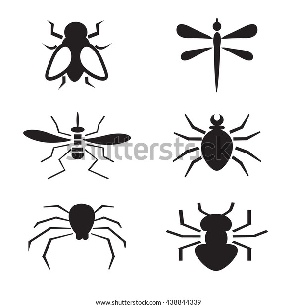 Insects and bugs symbols. Vector icons for\
digital and print\
projects.