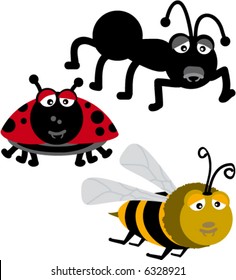 insects collection small (bee, ant and ladybeetle)