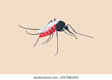 insects concept. Contact information. Colored flat vector illustration.