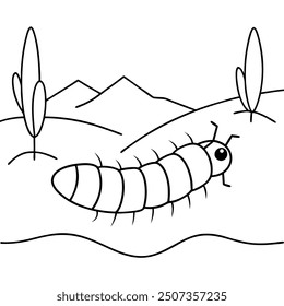Insects in the desert vector art illustration