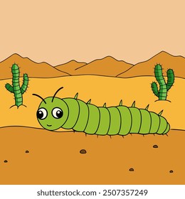 Insectos en el Arte vectorial del desierto ilustración