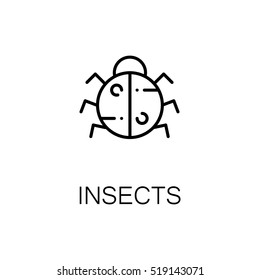 Insects flat icon. Single high quality outline symbol of camping for web design or mobile app. Thin line signs of insects for design logo, visit card, etc. Outline pictogram of insects