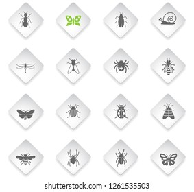 insects flat rhombus web icons for user interface design