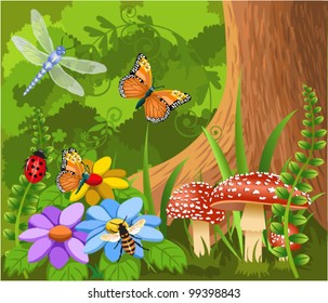 insects in the forest