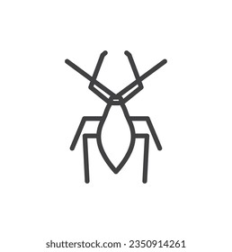Insects icon. Bugs line icon. simple insect line icon symbol isolated on white background Vector Illustration. Insects linear icon. Entomologist. Bug thin line contour symbols