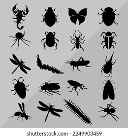  insects icon set design on white