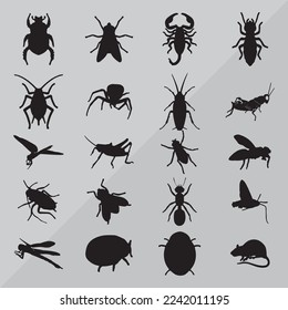 insects icon set vector design