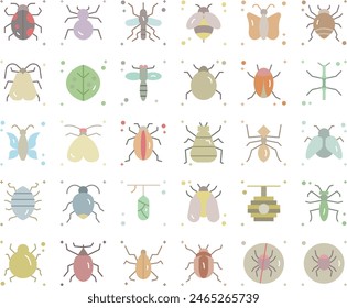 Insects icon set vector design illustration stock