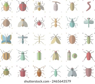 Insects icon set vector design illustration stock