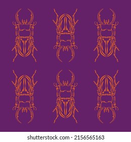 Insects icons flat isolated illustration. Vector pattern from hand-drawn insects.Trendy pop-art 80s-90s, white background. for Batik, wallpaper, wrapping paper, textile print