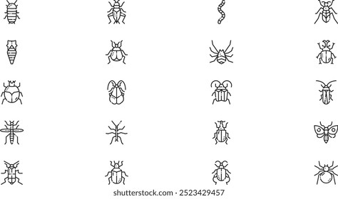 Insects icons High-Quality Vector Icons Collection with Editable Stroke. Ideal for Professional and Creative Projects.