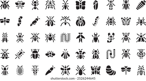 Insects icons High-Quality Vector Icons Collection with Editable Stroke. Ideal for Professional and Creative Projects.