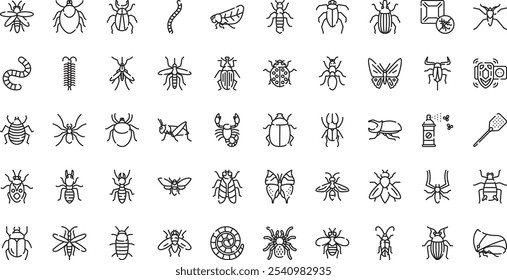 Insects icons High-Quality Vector Icons Collection with Editable Stroke. Ideal for Professional and Creative Projects.