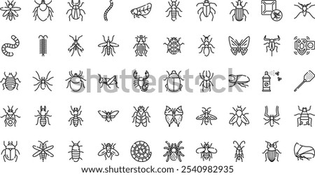 Insects icons High-Quality Vector Icons Collection with Editable Stroke. Ideal for Professional and Creative Projects.