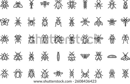 Insects icons High-Quality Vector Icons Collection with Editable Stroke. Ideal for Professional and Creative Projects