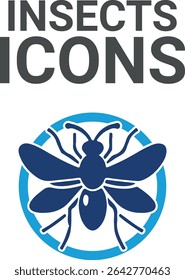 Insects icons, Icons Set of Green Eco-Friendly and Symbols for Sustainability and Environmental Awareness
