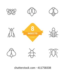 Insects ( Line Icons )